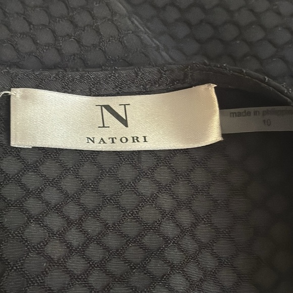 NATORI Black Sleeveless Miki Skater Flare Dress Size 10 Textured Work Party Date - Picture 6 of 6